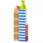 Cuburi de construit plate colorate din lemn 260 buc.